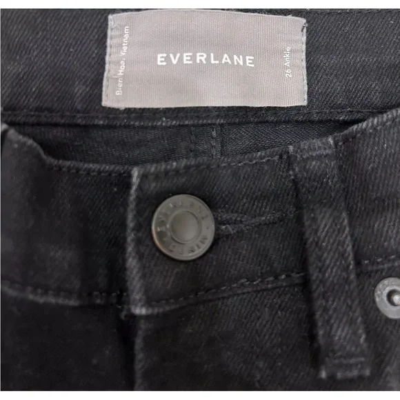 Everlane Women’s Jeans High Rise Ankle Black Size 26 - Picture 3 of 5
